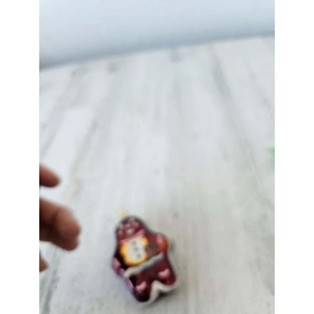 Glass‎ gingerbread ornament set flocked